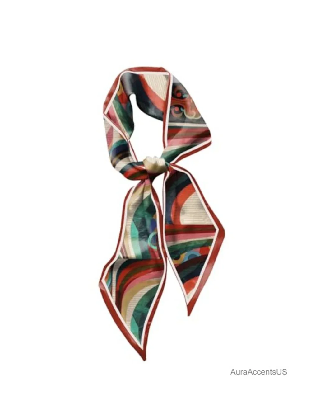 Silk Feeling Satin Neck Scarf Long 59x6.7 in Handbag Decoration Hair Head Scarf
